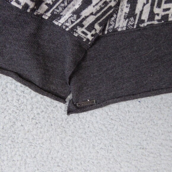 Prana Sweater Women's Medium Gray White Graceful Wrap Cardigan USA Made Breathe - Picture 4 of 11